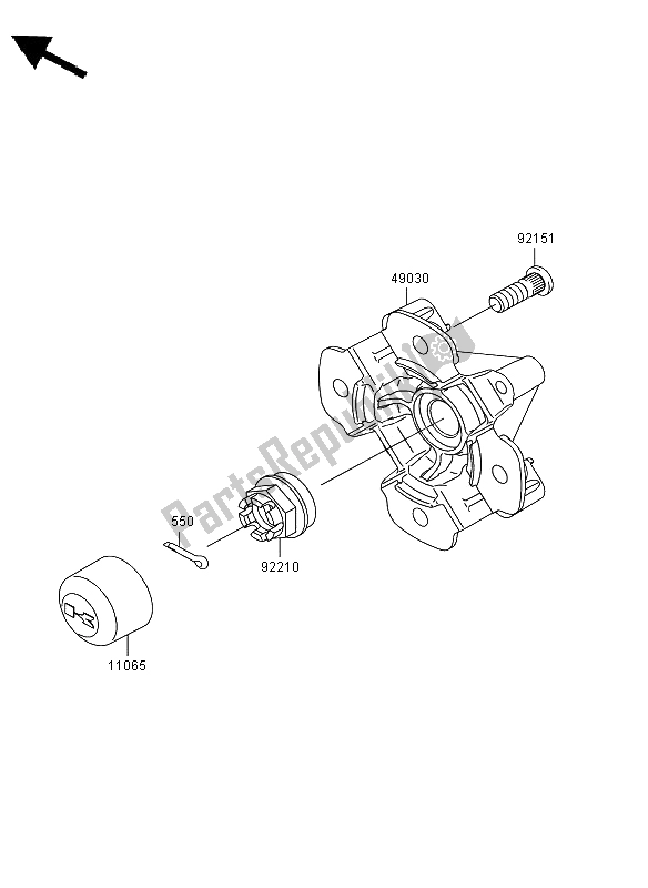 All parts for the Front Hub of the Kawasaki KVF 750 4X4 2009