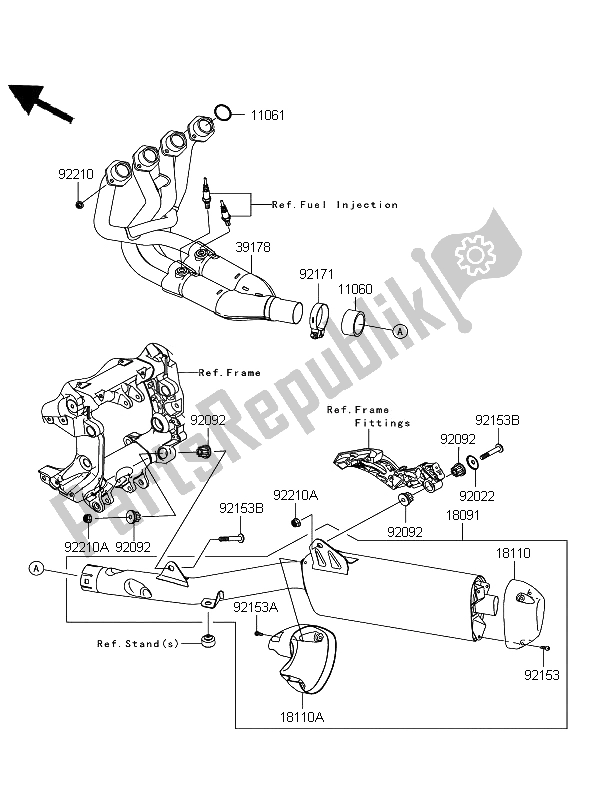 Tutte le parti per il Silenziatore del Kawasaki 1400 GTR 2008