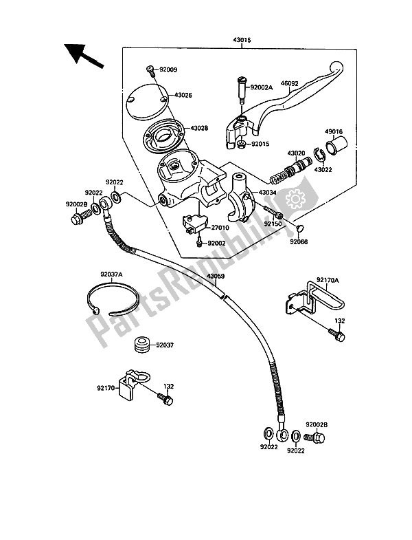 Tutte le parti per il Pompa Freno Anteriore del Kawasaki VN 15 1500 1991