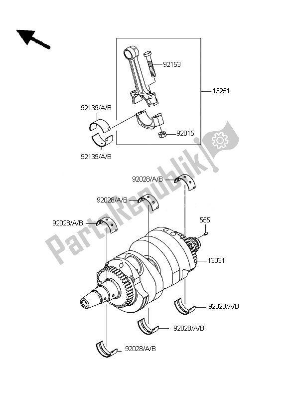 Tutte le parti per il Albero A Gomiti del Kawasaki ER 6F ABS 650 2010