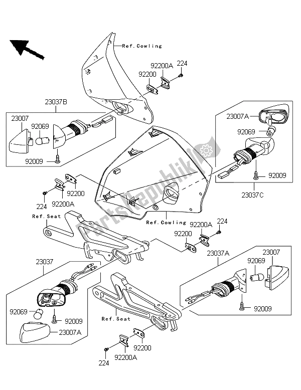 Tutte le parti per il Indicatori Di Direzione del Kawasaki KLE 500 2006