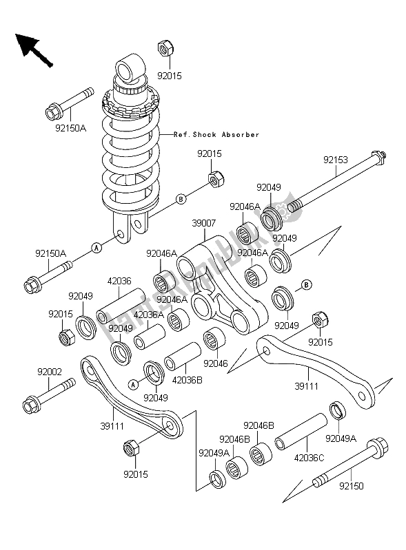 Tutte le parti per il Sospensione del Kawasaki ZZR 600 2006