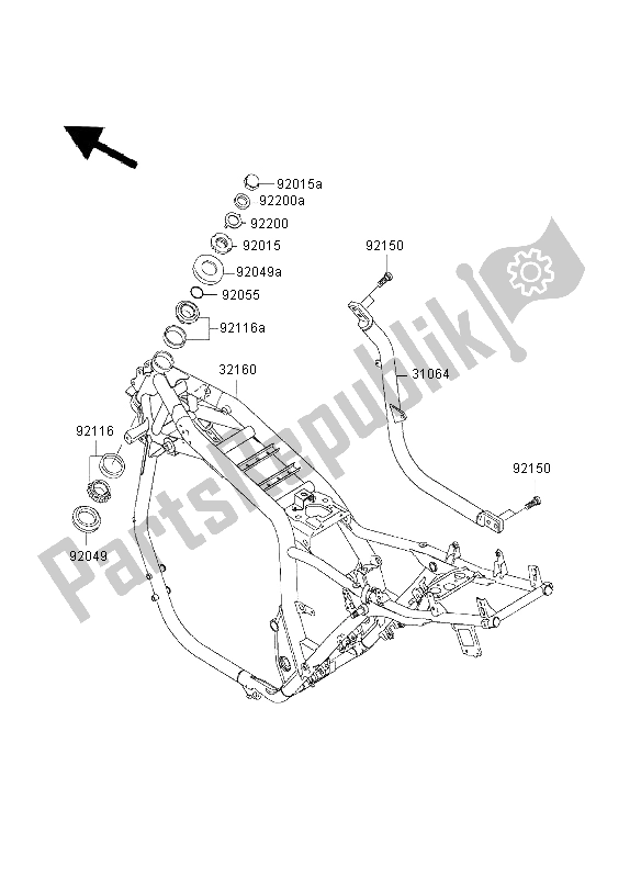 Wszystkie części do Rama Kawasaki ZRX 1200S 2003