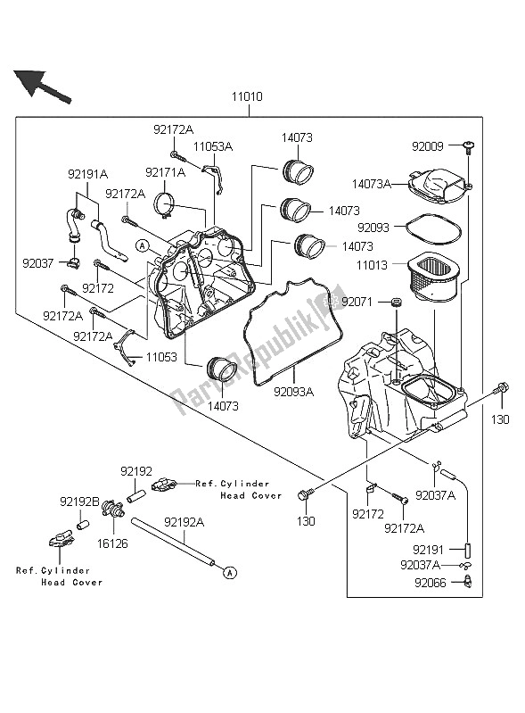 Tutte le parti per il Filtro Dell'aria del Kawasaki Z 750 2005