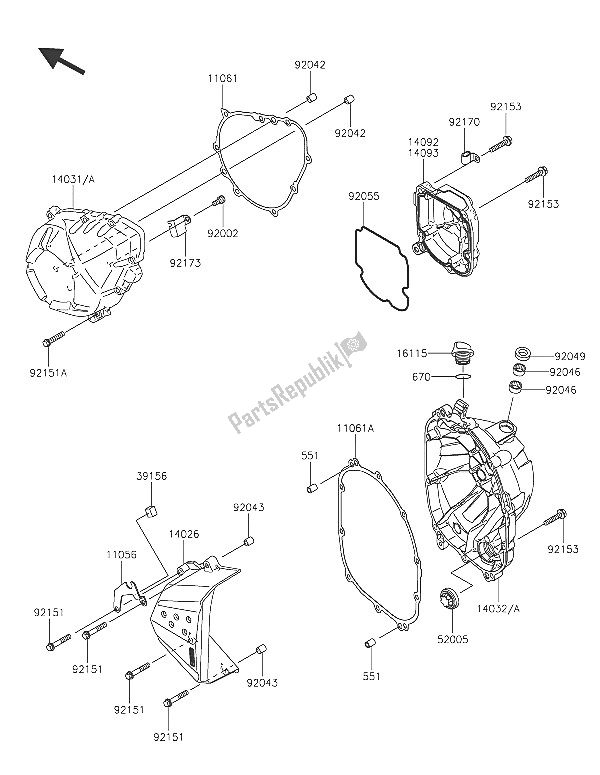 Todas las partes para Cubierta (s) Del Motor de Kawasaki Z 800 2016