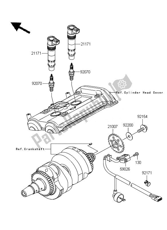 All parts for the Ignition System of the Kawasaki ER 6N 650 2011