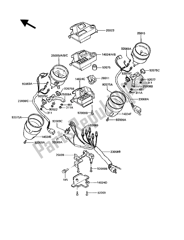 All parts for the Meter(s) of the Kawasaki VN 750 Twin 1987