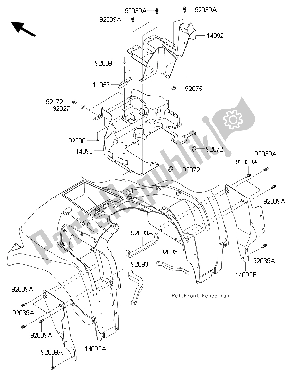 All parts for the Flap of the Kawasaki Brute Force 750 4X4I EPS GFF 2015