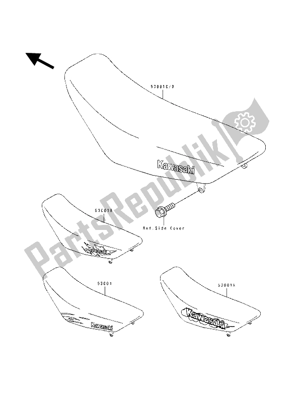 All parts for the Seat of the Kawasaki KX 100 1992