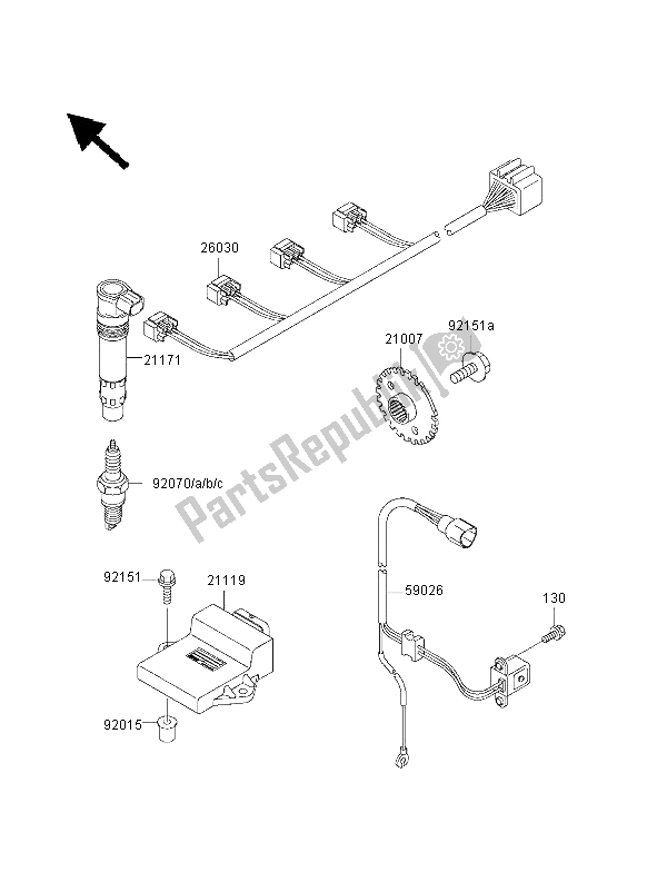 All parts for the Ignition System of the Kawasaki Ninja ZX 9R 900 2000