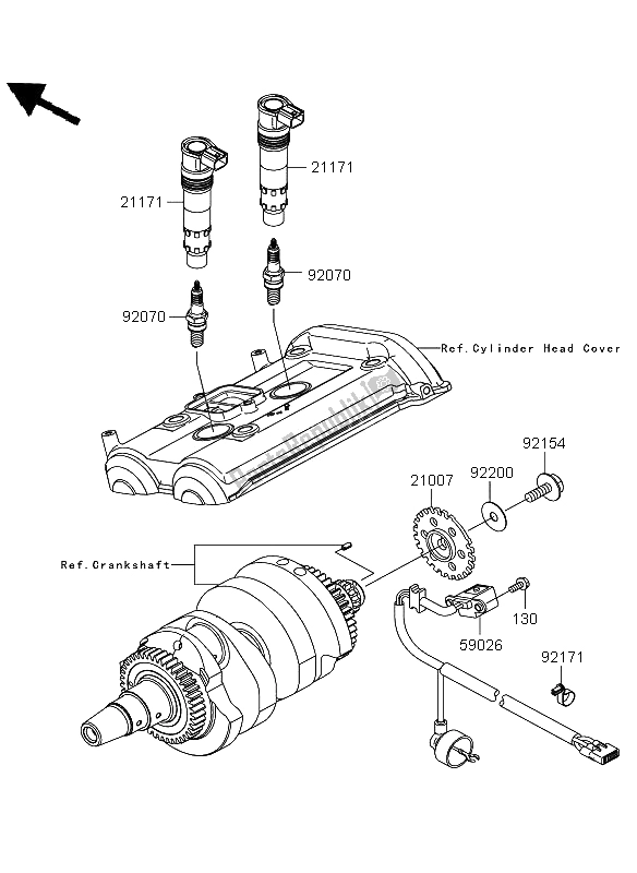 All parts for the Ignition System of the Kawasaki Versys 650 2012