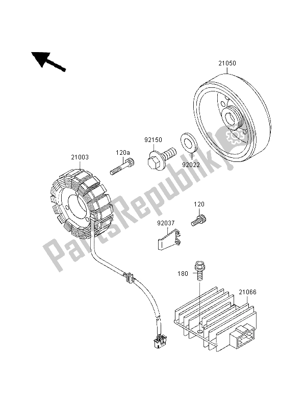 All parts for the Generator of the Kawasaki ZXR 400 1997