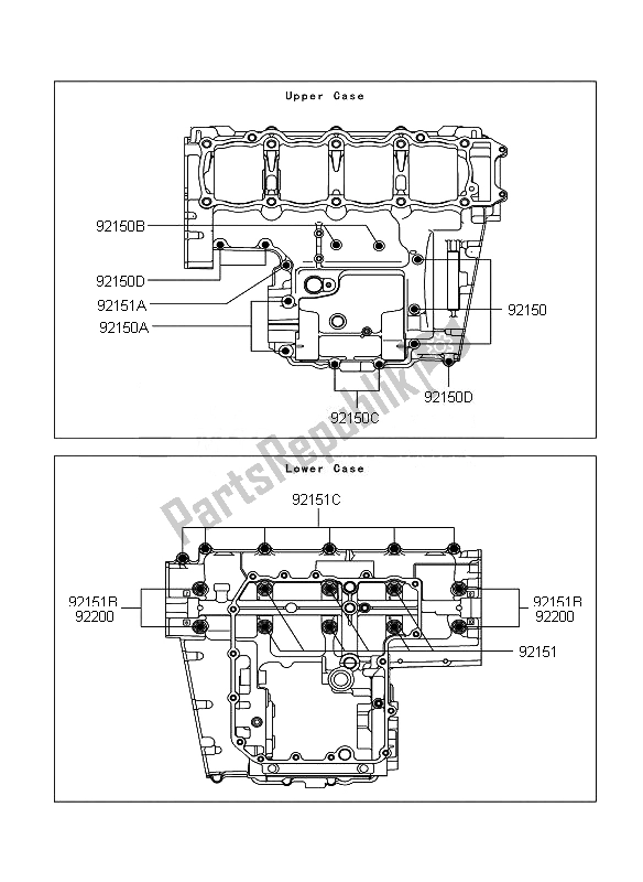 Toutes les pièces pour le Modèle De Boulon De Carter du Kawasaki Z 750 2010