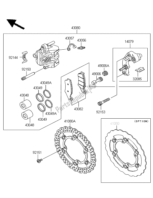 Todas las partes para Freno Frontal de Kawasaki KX 250 2006