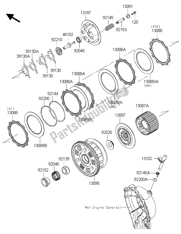 Todas las partes para Embrague de Kawasaki Ninja ZX 10R 1000 2015