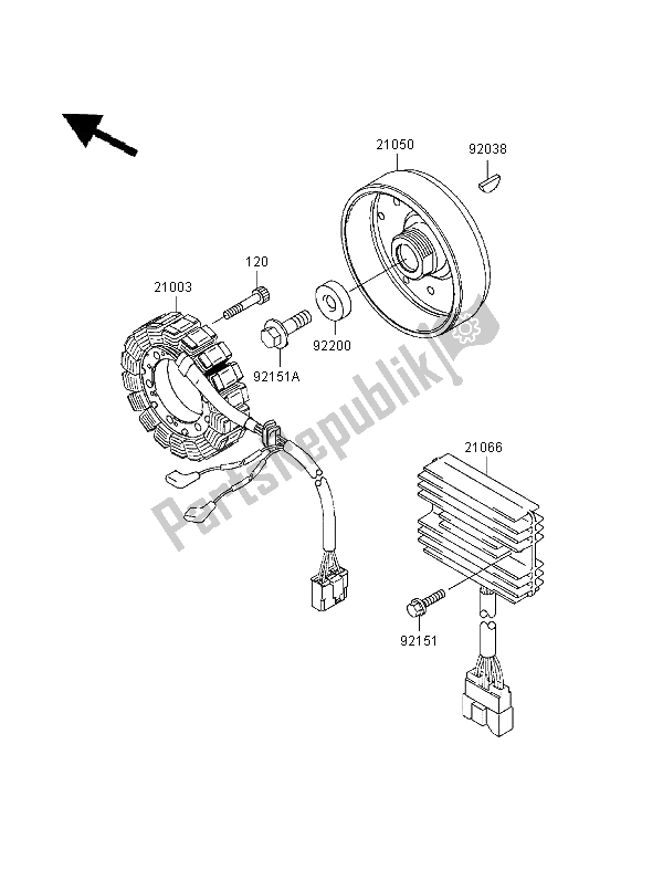 All parts for the Generator of the Kawasaki Ninja ZX 9R 900 1999