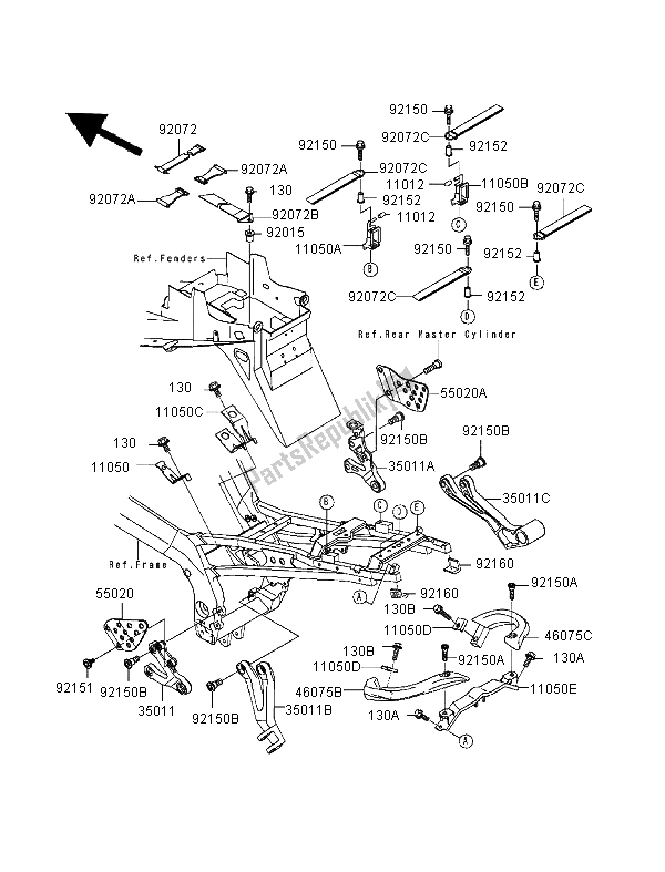 Tutte le parti per il Custodia Della Batteria del Kawasaki Ninja ZX 9R 900 1999