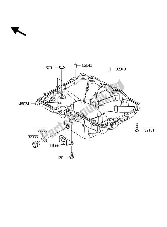 All parts for the Oil Pan of the Kawasaki Z 1000 ABS 2012