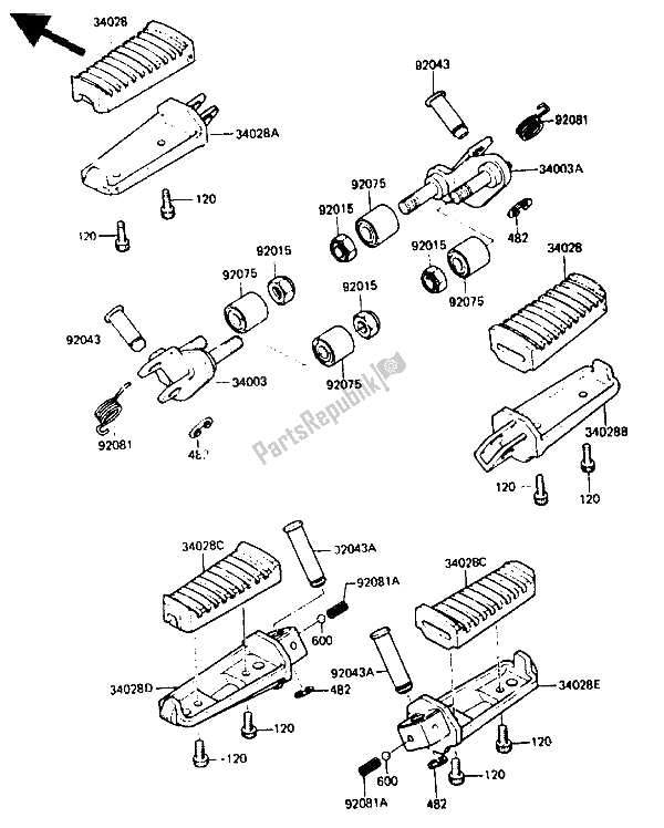 Todas las partes para Paso de Kawasaki GPZ 750 1987