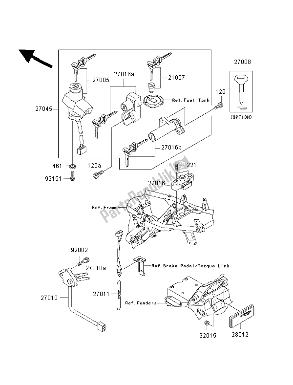 Toutes les pièces pour le Interrupteur D'allumage du Kawasaki ZRX 1200S 2002
