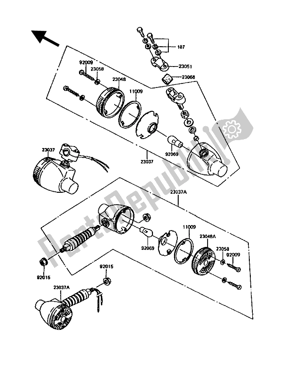Tutte le parti per il Indicatori Di Direzione del Kawasaki KE 100 1994