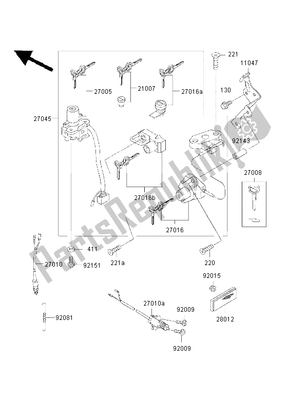 Toutes les pièces pour le Interrupteur D'allumage du Kawasaki ZZ R 600 2002