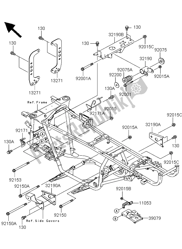 Todas as partes de Montagem Do Motor do Kawasaki KVF 360 2004