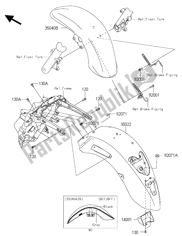 Toutes les pièces pour le Aile (s) du Kawasaki Vulcan 1700 Voyager ABS 2015