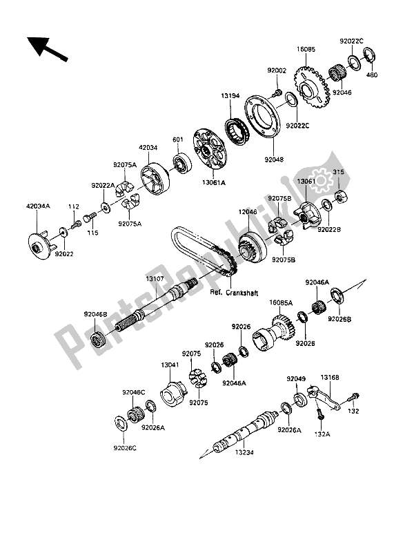 All parts for the Balancer of the Kawasaki ZZ R 1100 1991