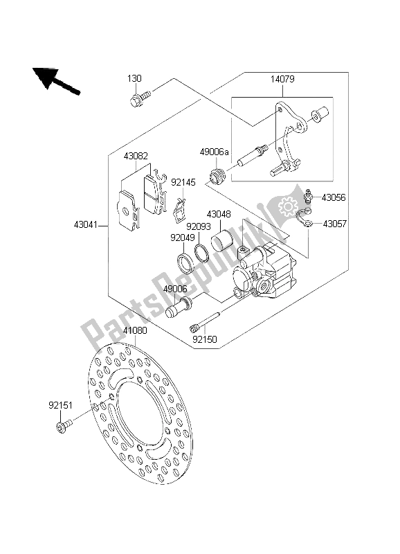 All parts for the Front Brake of the Kawasaki KX 65 2003