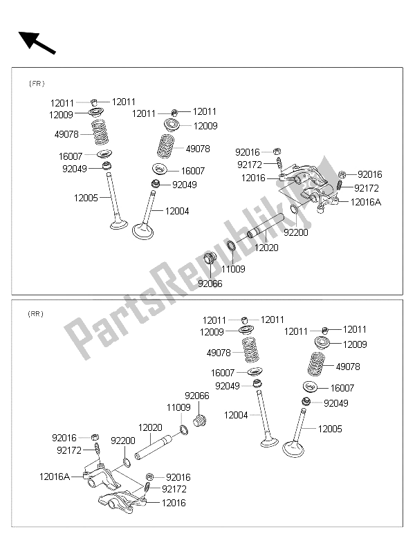 All parts for the Valve(s) of the Kawasaki Brute Force 750 4X4I EPS HFF 2015