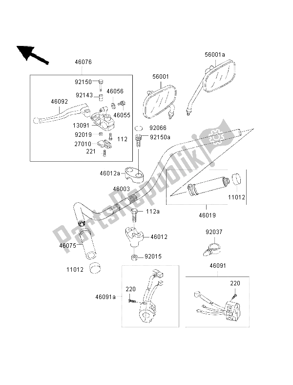 All parts for the Handlebar of the Kawasaki VN 800 Drifter 2002