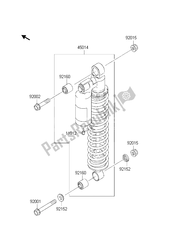 All parts for the Shock Absorber of the Kawasaki KVF 650 4X4 2003