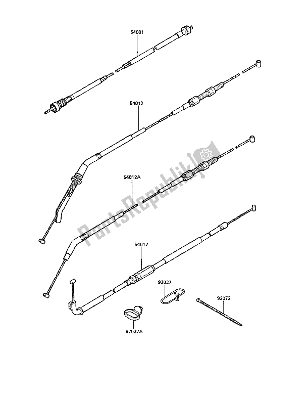 Todas las partes para Cables de Kawasaki 1000 GTR 1988