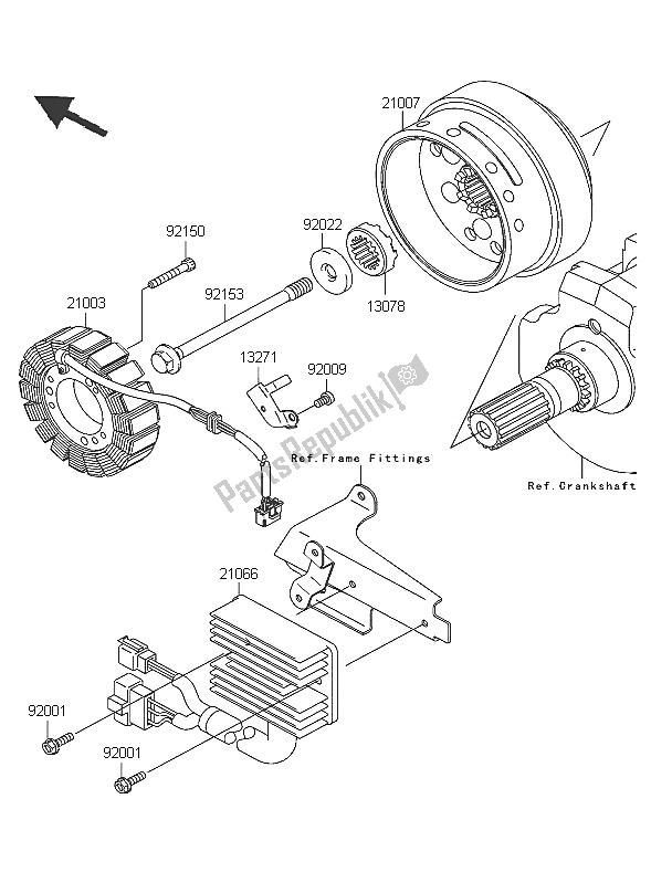 All parts for the Generator of the Kawasaki VN 1600 Mean Streak 2005