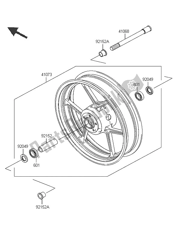 Toutes les pièces pour le Moyeu Avant du Kawasaki Z 750 2005