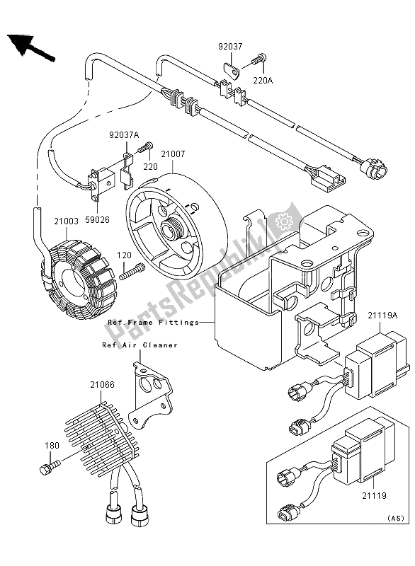 Alle onderdelen voor de Generator van de Kawasaki KLF 300 2003