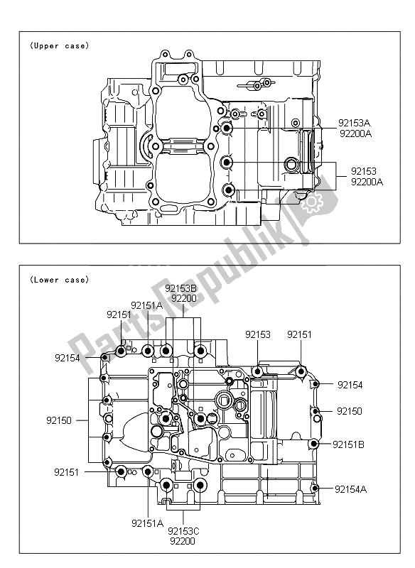 Todas las partes para Patrón De Perno Del Cárter de Kawasaki ER 6N 650 2012