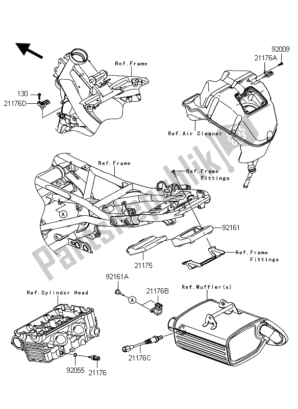Alle onderdelen voor de Brandstof Injectie van de Kawasaki ER 6F ABS 650 2011