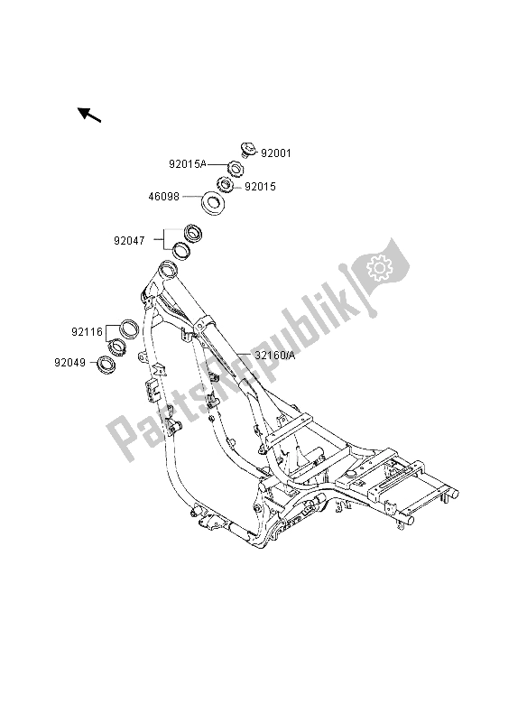 All parts for the Frame of the Kawasaki EN 500 1995