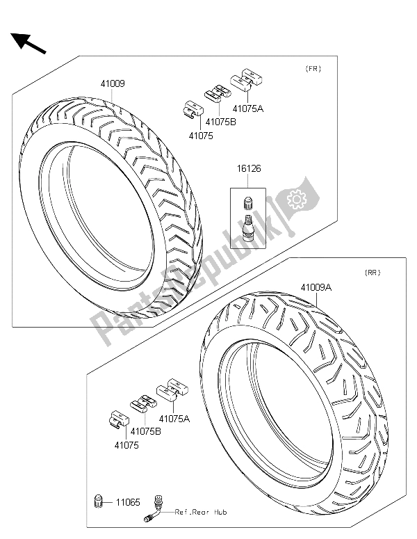 All parts for the Tires of the Kawasaki Vulcan 1700 Voyager ABS 2015