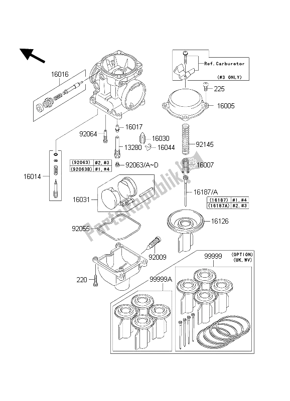 Toutes les pièces pour le Pièces De Carburateur du Kawasaki ZXR 1200S 2004
