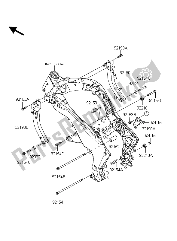 Todas las partes para Montaje Del Motor de Kawasaki Z 1000 2012