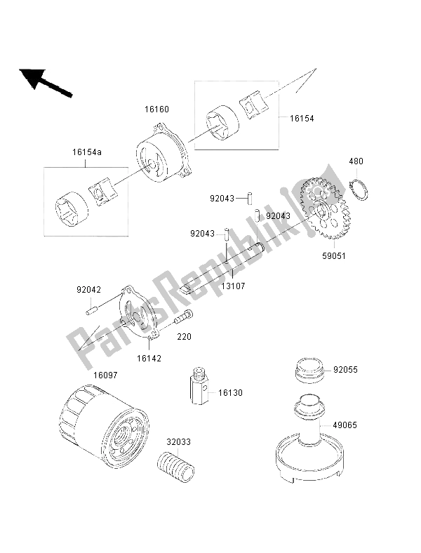 Toutes les pièces pour le La Pompe à Huile du Kawasaki ZZ R 600 2002