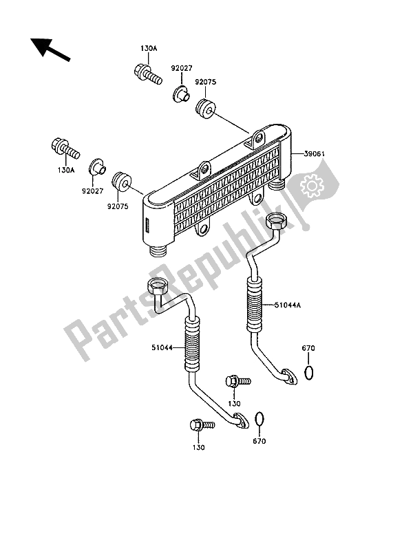 Todas as partes de Radiador De óleo do Kawasaki GT 750 1992