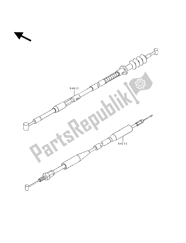 All parts for the Cables of the Kawasaki KX 80 SW LW 1994