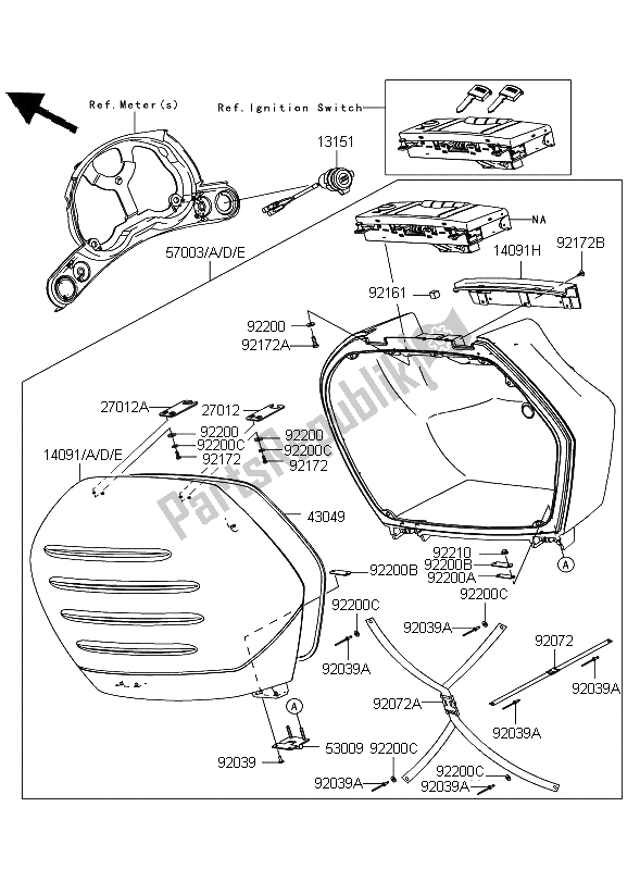 Alle onderdelen voor de Accessoire van de Kawasaki 1400 GTR 2008