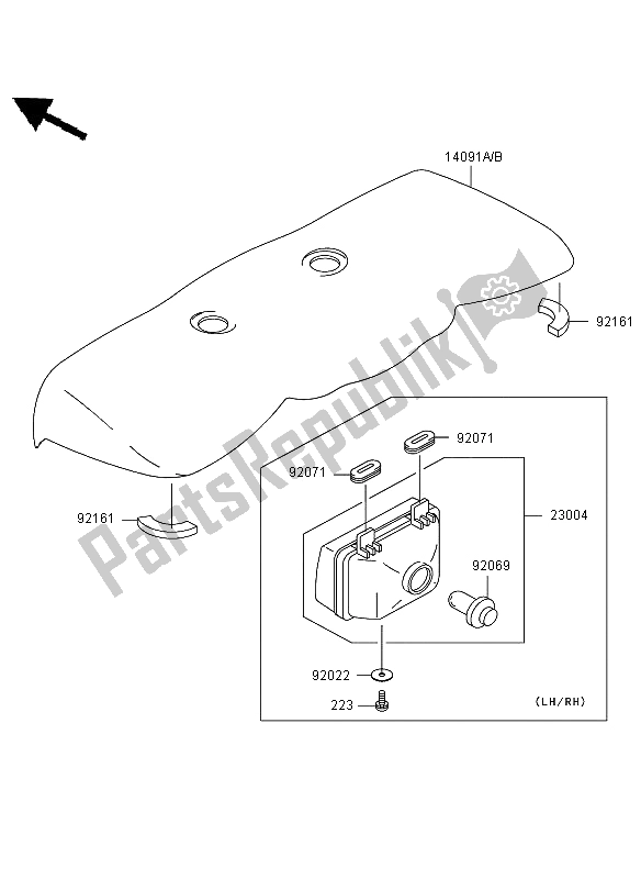 All parts for the Headlight of the Kawasaki KVF 360 2008