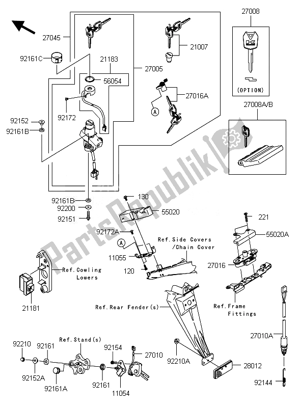 Todas las partes para Switch De Ignición de Kawasaki Ninja ZX 10R 1000 2010