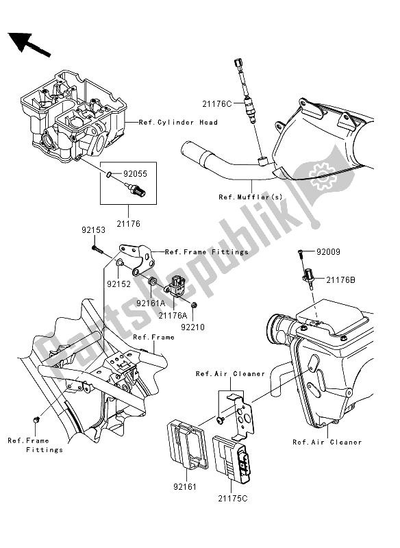 Alle onderdelen voor de Brandstof Injectie van de Kawasaki KLX 250 2013